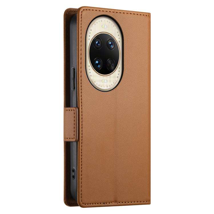For Huawei nova 14 Ultra Side Buckle Magnetic Frosted Leather Phone Case(Brown)