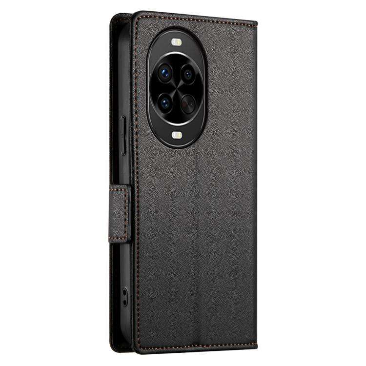 For Huawei nova 14 Pro Side Buckle Magnetic Frosted Leather Phone Case(Black)