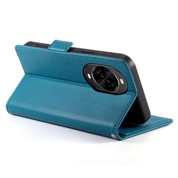 For Huawei nova 14 Pro Side Buckle Magnetic Frosted Leather Phone Case(Blue)
