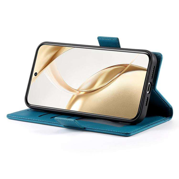 For Huawei nova 14 Pro Side Buckle Magnetic Frosted Leather Phone Case(Blue)