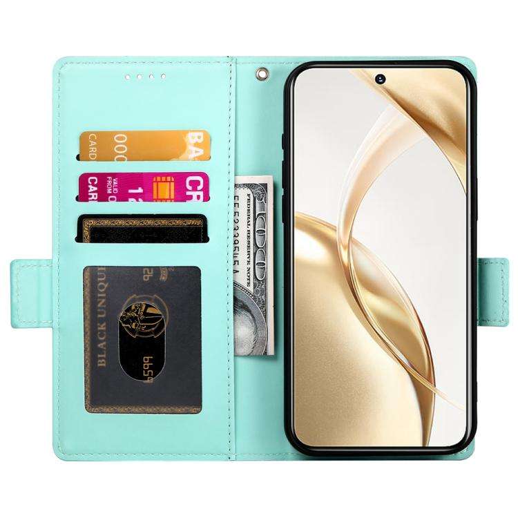 For Huawei nova 14 Pro Side Buckle Magnetic Frosted Leather Phone Case(Mint Green)
