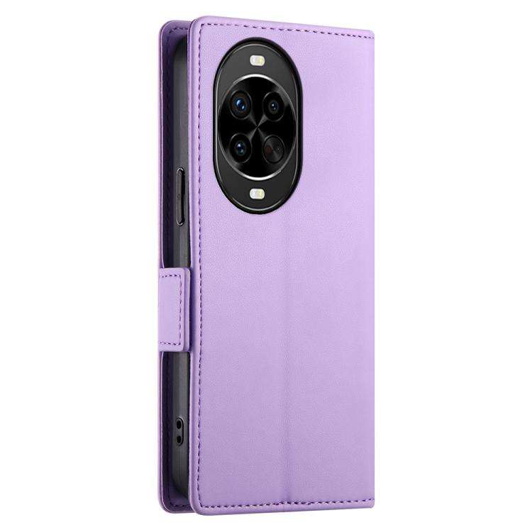 For Huawei nova 14 Pro Side Buckle Magnetic Frosted Leather Phone Case(Purple)