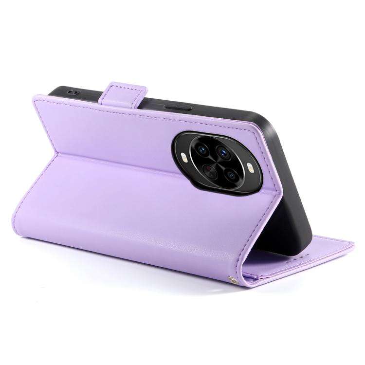 For Huawei nova 14 Pro Side Buckle Magnetic Frosted Leather Phone Case(Purple)