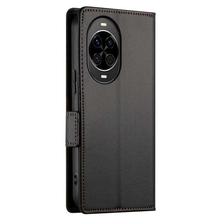 For Huawei nova 14 Side Buckle Magnetic Frosted Leather Phone Case(Black)