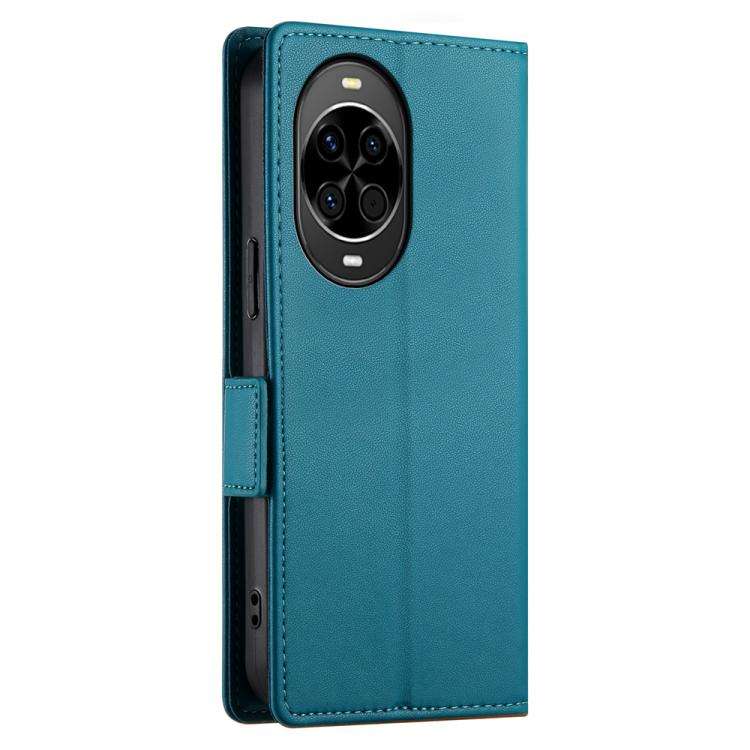 For Huawei nova 14 Side Buckle Magnetic Frosted Leather Phone Case(Blue)