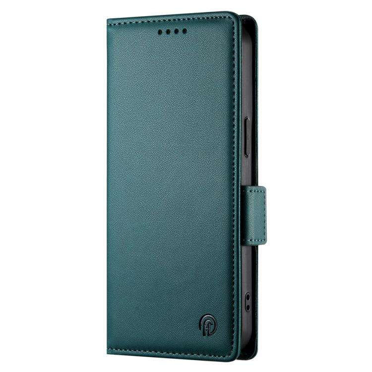 For Huawei nova 14 Side Buckle Magnetic Frosted Leather Phone Case(Dark Green)