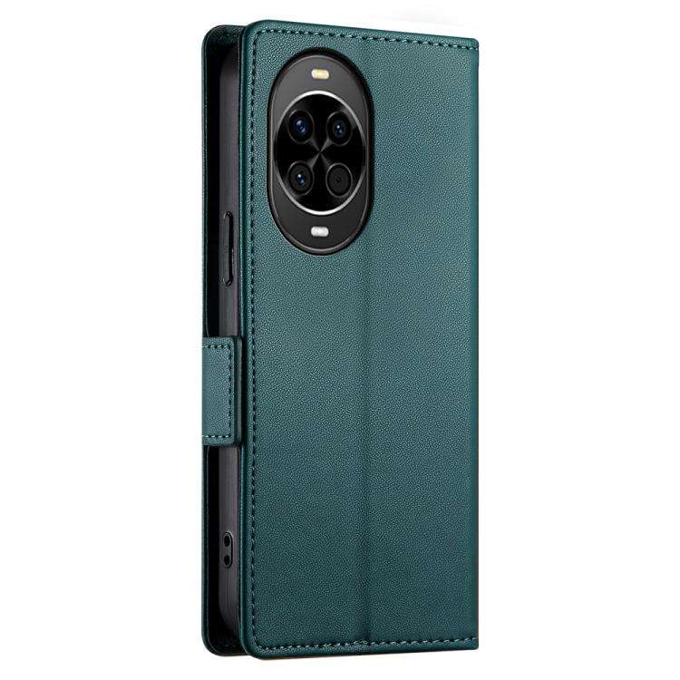 For Huawei nova 14 Side Buckle Magnetic Frosted Leather Phone Case(Dark Green)