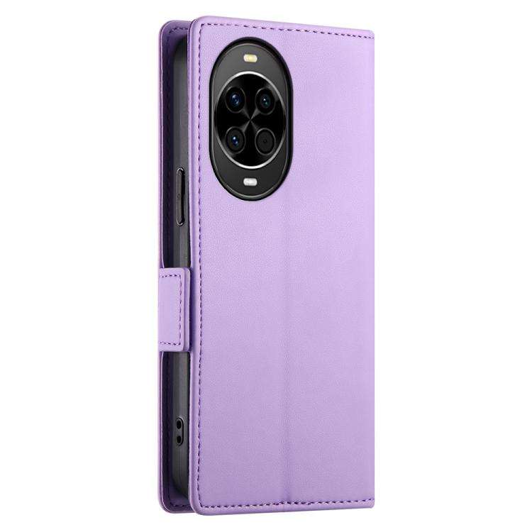 For Huawei nova 14 Side Buckle Magnetic Frosted Leather Phone Case(Purple)