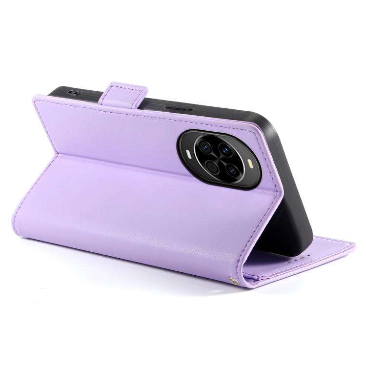 For Huawei nova 14 Side Buckle Magnetic Frosted Leather Phone Case(Purple)