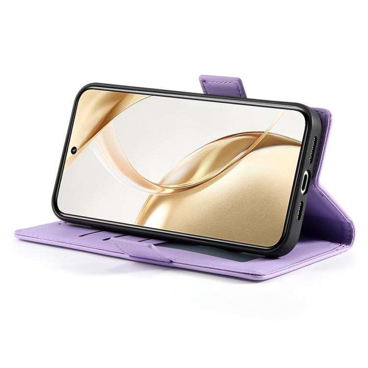 For Huawei nova 14 Side Buckle Magnetic Frosted Leather Phone Case(Purple)