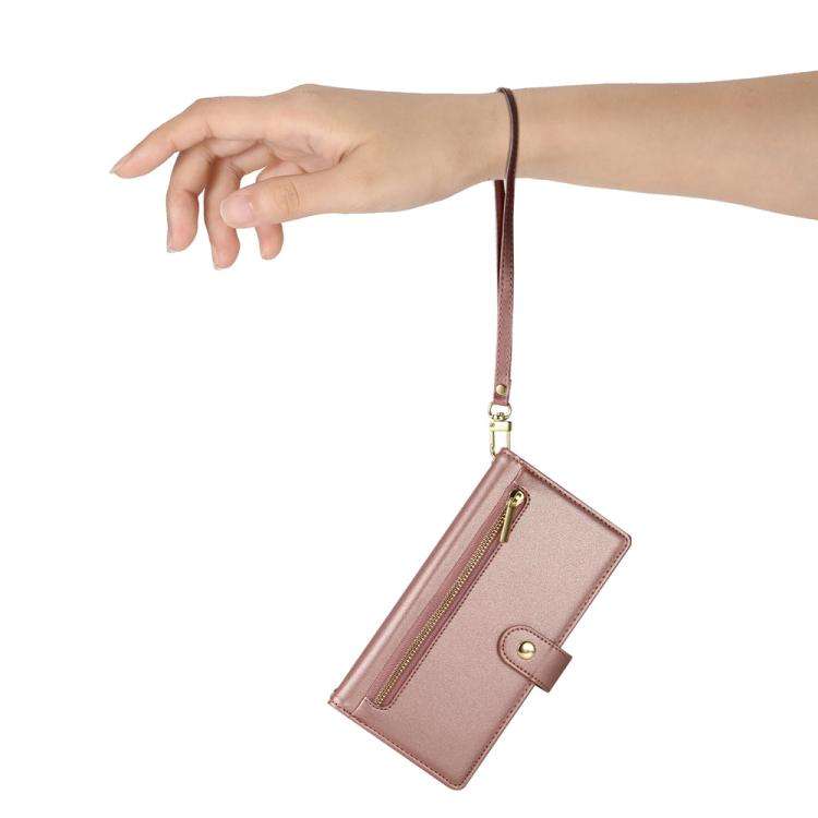 For Huawei nova 14 Ultra Nine Card-slot Zipper Wallet Bag Leather Phone Case(Pink)