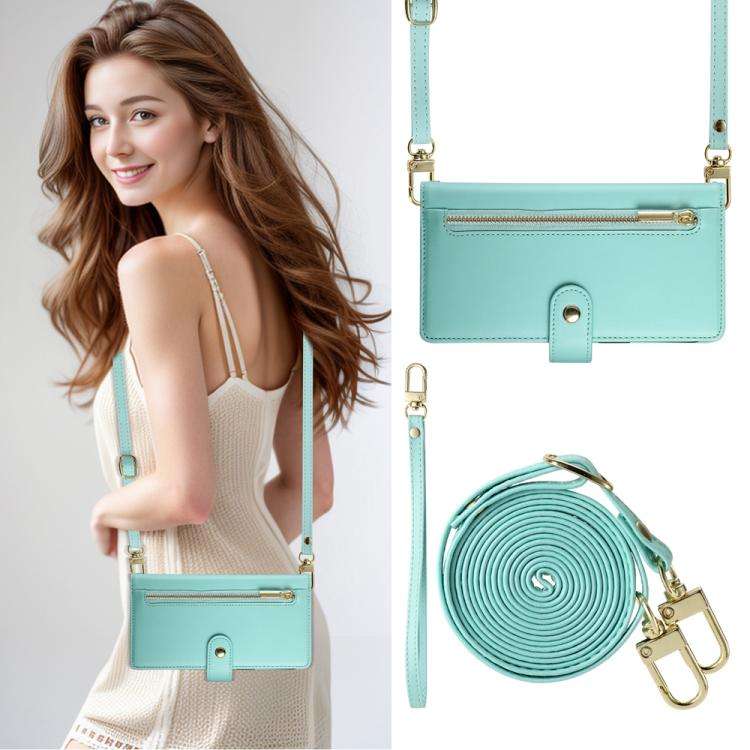 For Huawei nova 14 Pro Nine Card-slot Zipper Wallet Bag Leather Phone Case(Mint Green)