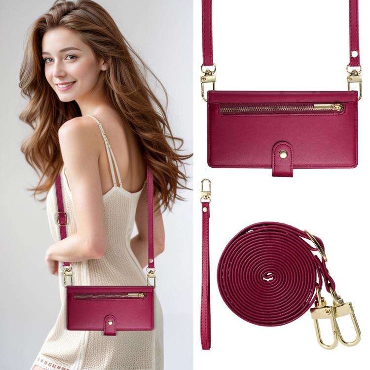 For Huawei nova 14 Nine Card-slot Zipper Wallet Bag Leather Phone Case(Red)