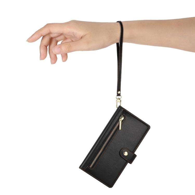 For Huawei nova 14 Nine Card-slot Zipper Wallet Bag Leather Phone Case(Black)