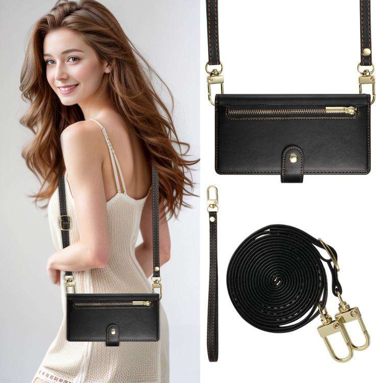 For Huawei nova 14 Nine Card-slot Zipper Wallet Bag Leather Phone Case(Black)