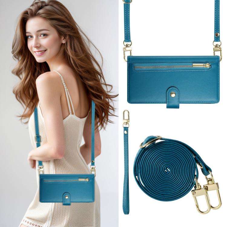 For Huawei nova 14 Nine Card-slot Zipper Wallet Bag Leather Phone Case(Blue)