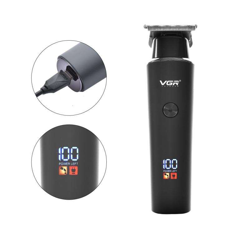 VGR V-937 LED Digital Display Salon USB Electric Hair Clipper(Black)