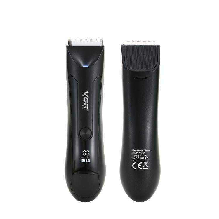 VGR V-951 IPX5 LED Digital Display Portable Light USB Hair Clipper(Black)