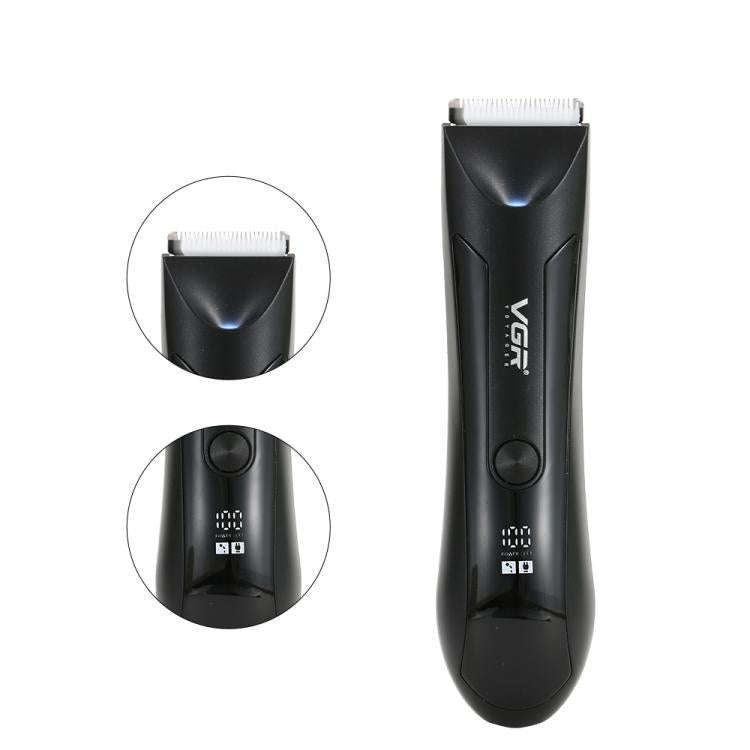VGR V-951 IPX5 LED Digital Display Portable Light USB Hair Clipper(Black)