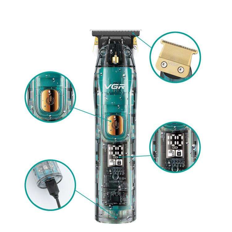 VGR V-961 IPX7 LED Digital Display USB Electric Hair Clipper(Black)