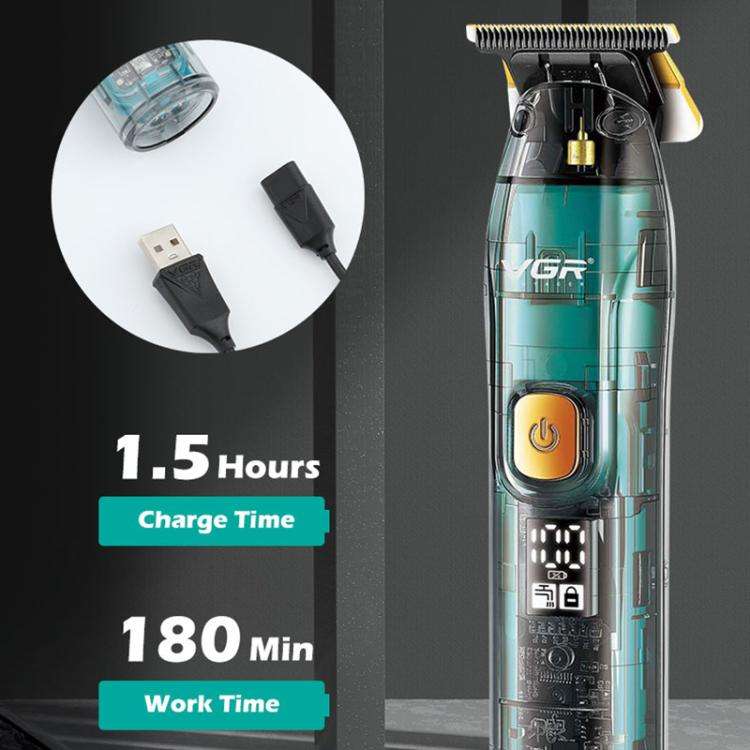 VGR V-961 IPX7 LED Digital Display USB Electric Hair Clipper(Black)