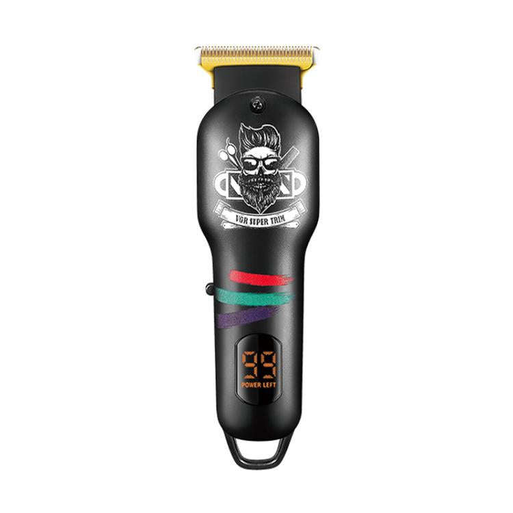 VGR V-971 Graffiti Design LED Digital Display USB Electric Hair Clipper(Black)