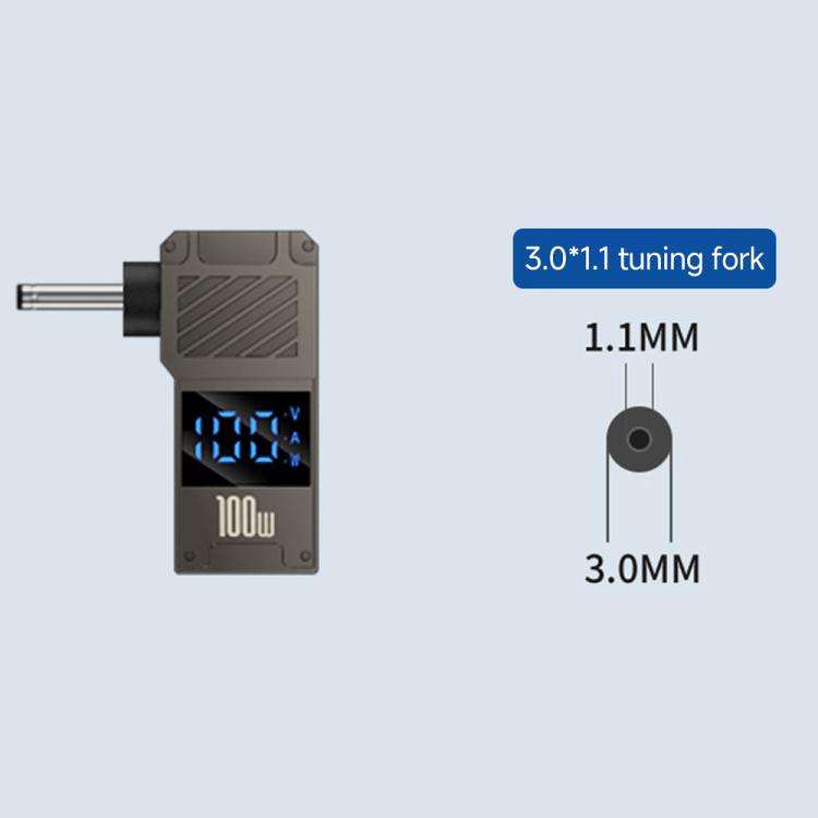 100W Computer Charging Digital Display Adapter, Specification:Type-C to DC3.0 x 1.1mm