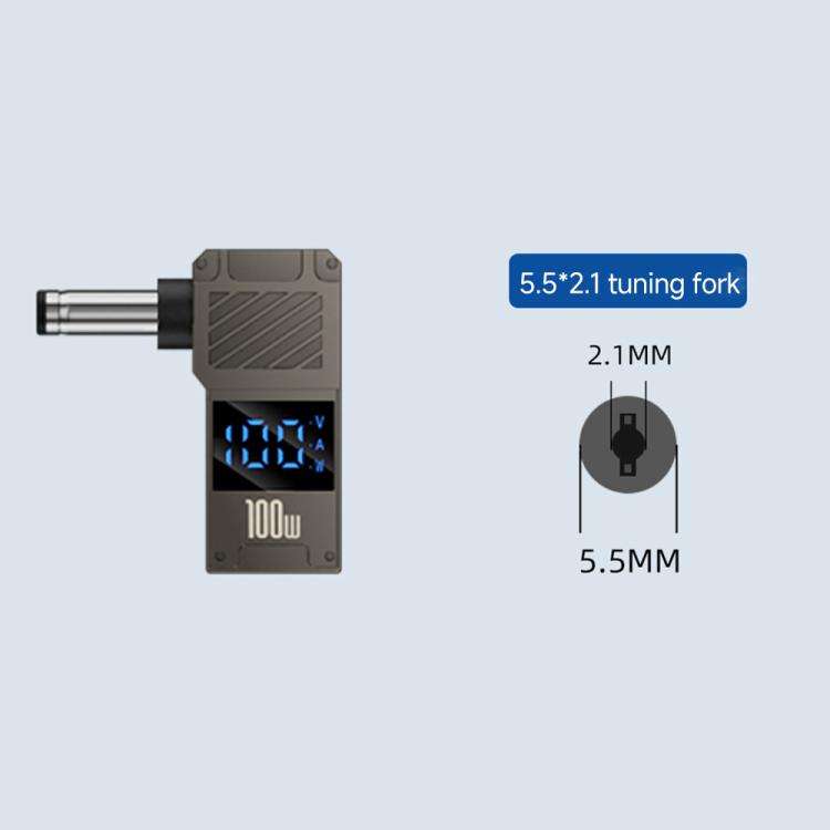 100W Computer Charging Digital Display Adapter, Specification:Type-C to DC5.5x2.1mm