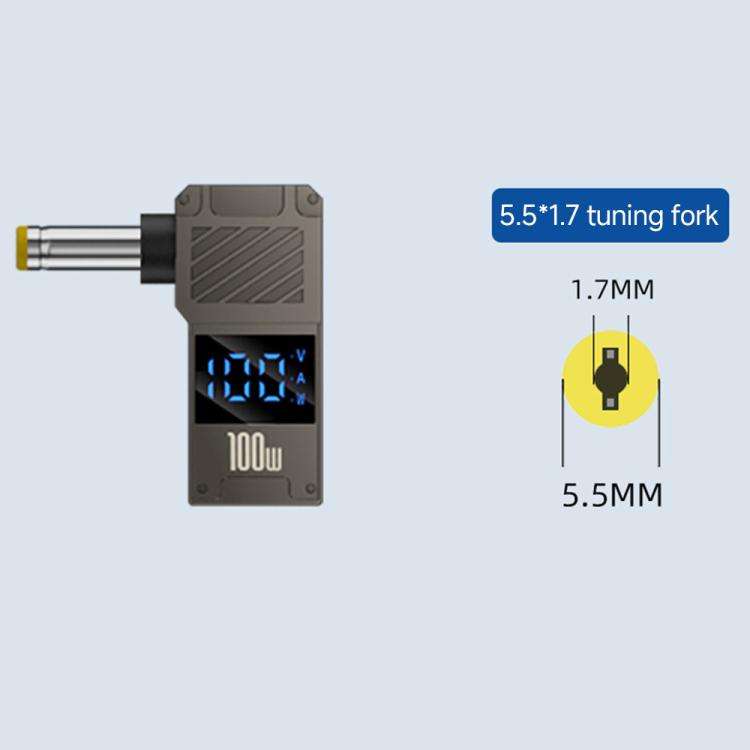 100W Computer Charging Digital Display Adapter, Specification:Type-C to DC5.5x1.7mm