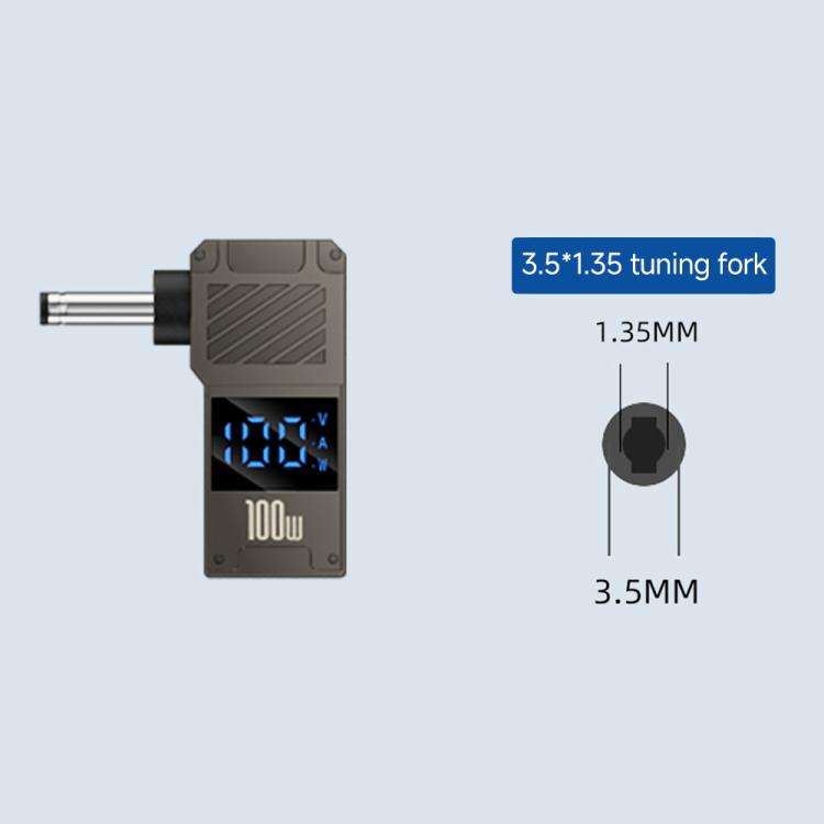 100W Computer Charging Digital Display Adapter, Specification:Type-C to DC3.5x1.35mm