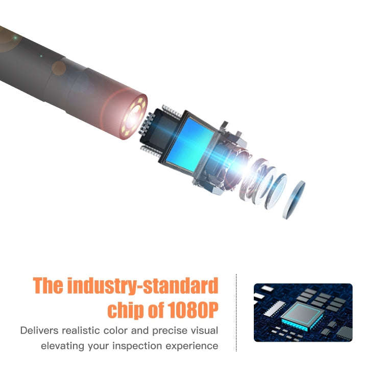 8mm 1080P IP68 Waterproof 4.3 inch Screen Single Camera Digital Endoscope, Line Length:2m