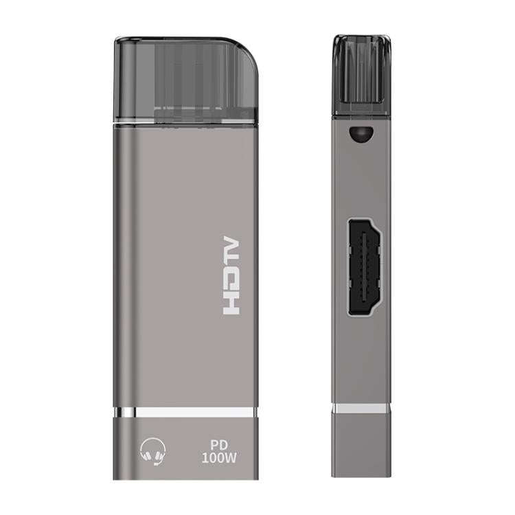 USB-C / Type-C to HDTV, 3.5mm, PD 100W 3 in 1 Multi-function Converter Docking Station(Grey)