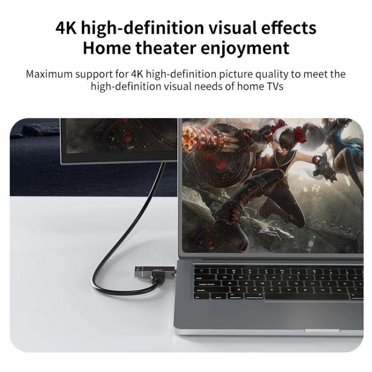 USB-C / Type-C to HDTV, 3.5mm, PD 100W 3 in 1 Multi-function Converter Docking Station(Grey)