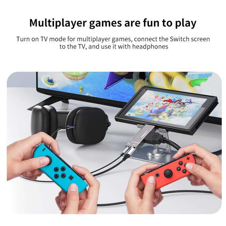 USB-C / Type-C to HDTV, 3.5mm, PD 100W 3 in 1 Multi-function Converter Docking Station(Grey)