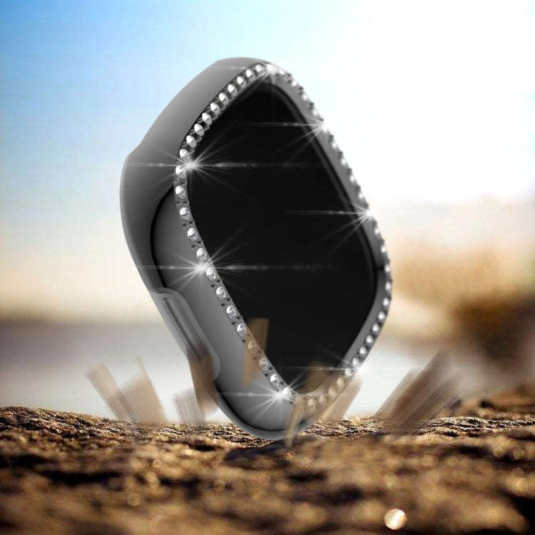 For Fitbit Versa 3 / Versa Sense Single Row Plating Diamonds PC Protective Case(Gray)