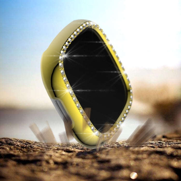 For Fitbit Versa 3 / Versa Sense Single Row Plating Diamonds PC Protective Case(Golden)
