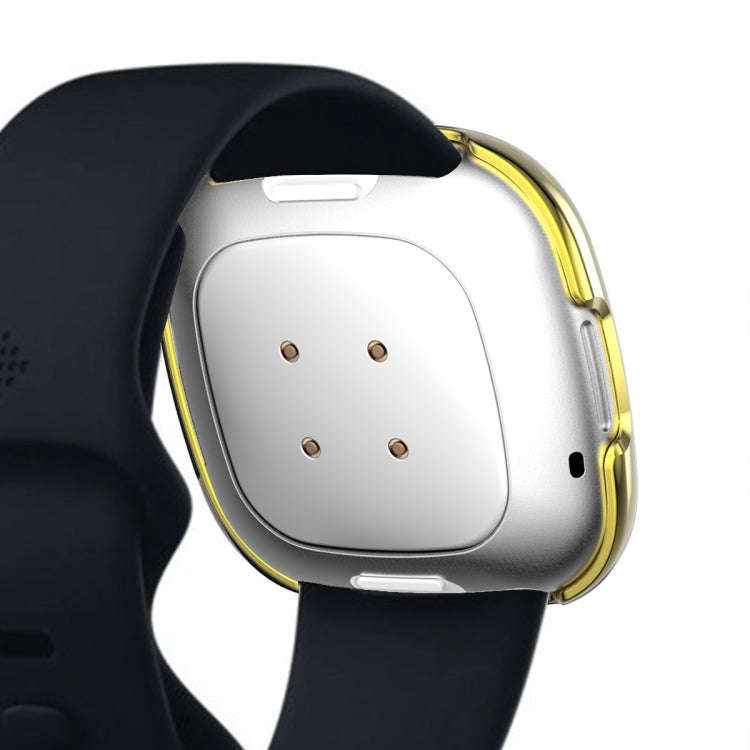 For Fitbit Versa 3 / Versa Sense Single Row Plating Diamonds PC Protective Case(Golden)
