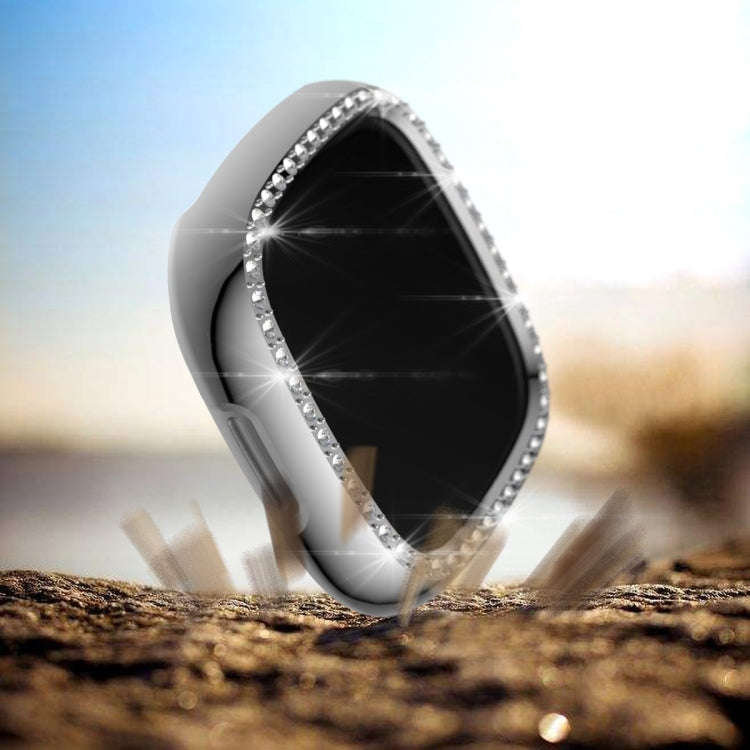 For Fitbit Versa 3 / Versa Sense Single Row Plating Diamonds PC Protective Case(Silver)