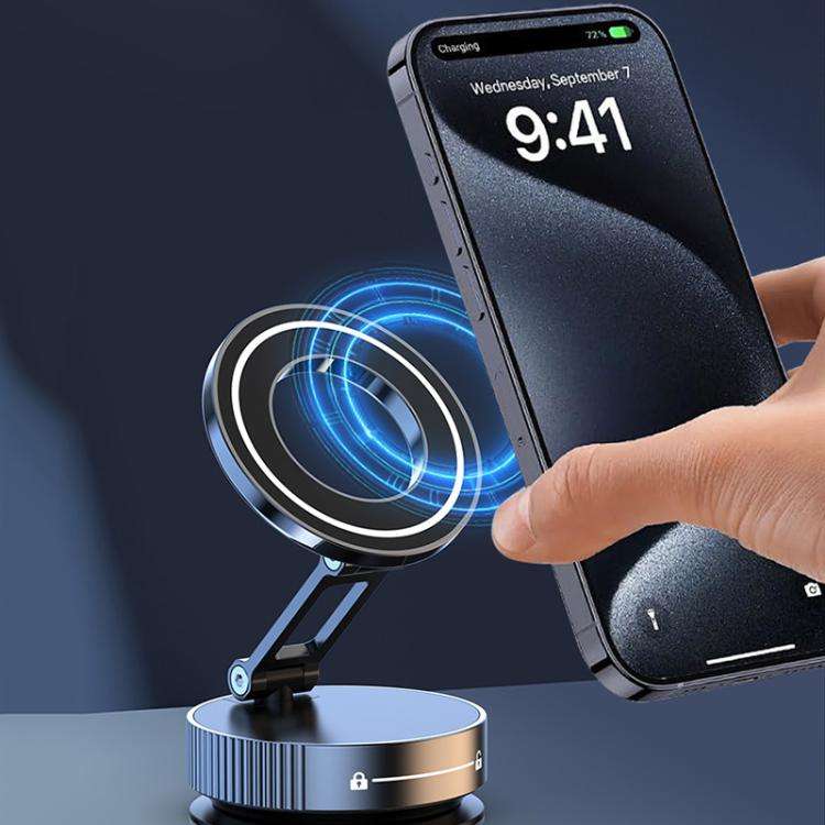 Q89 Foldable Vacuum MagSafe Magnetic Suction Cup Phone Holder(Black)