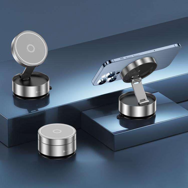Q12 Foldable Vacuum MagSafe Magnetic Suction Cup Phone Holder(Silver)