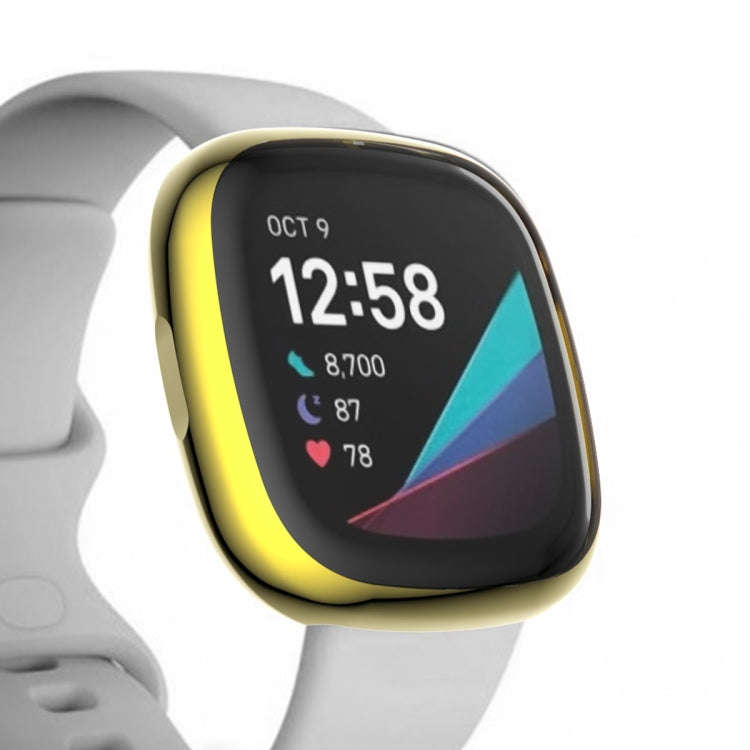 For Fitbit Versa 3 / Versa Sense Plating Full Package TPU Protective Case(Golden)