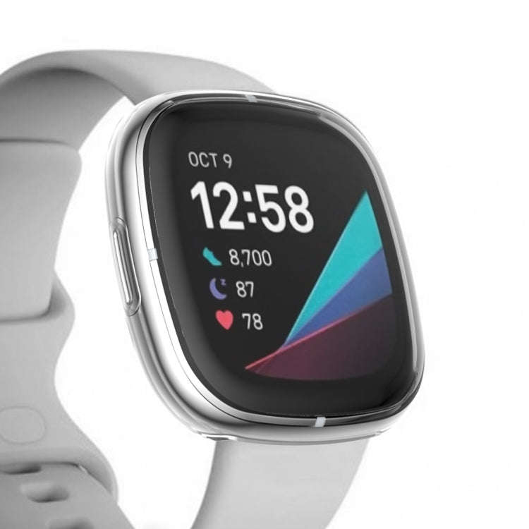 For Fitbit Versa 3 / Versa Sense Plating Full Package TPU Protective Case(Transparent)