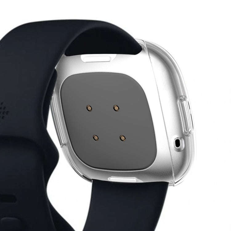For Fitbit Versa 3 / Versa Sense Plating Full Package TPU Protective Case(Transparent)