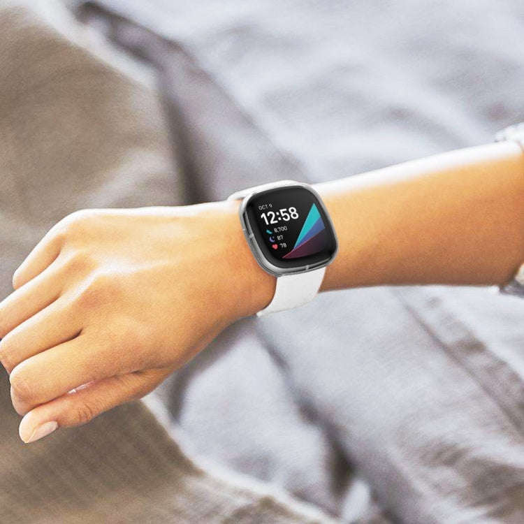 For Fitbit Versa 3 / Versa Sense Plating Full Package TPU Protective Case(Transparent)