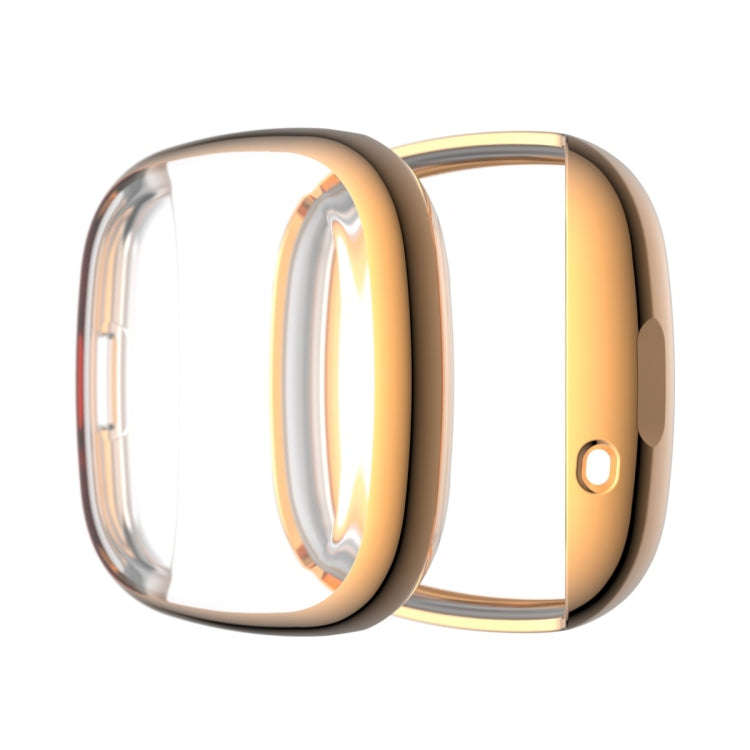 For Fitbit Versa 3 / Versa Sense Plating Full Package TPU Protective Case(Rose Gold)