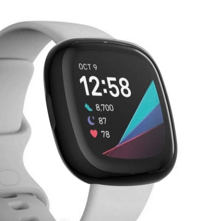 For Fitbit Versa 3 / Versa Sense Plating Full Package TPU Protective Case(Black)