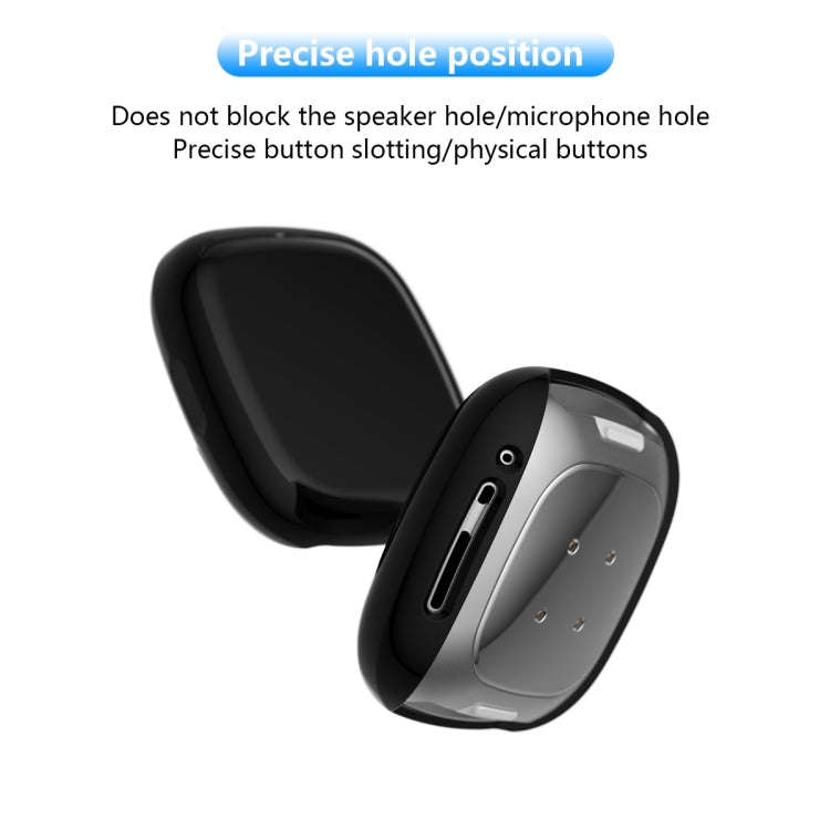 For Fitbit Versa 3 / Versa Sense Plating Full Package TPU Protective Case(Black)