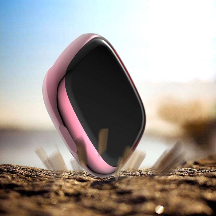 For Fitbit Versa 3 / Versa Sense Plating Full Package TPU Protective Case(Pink)