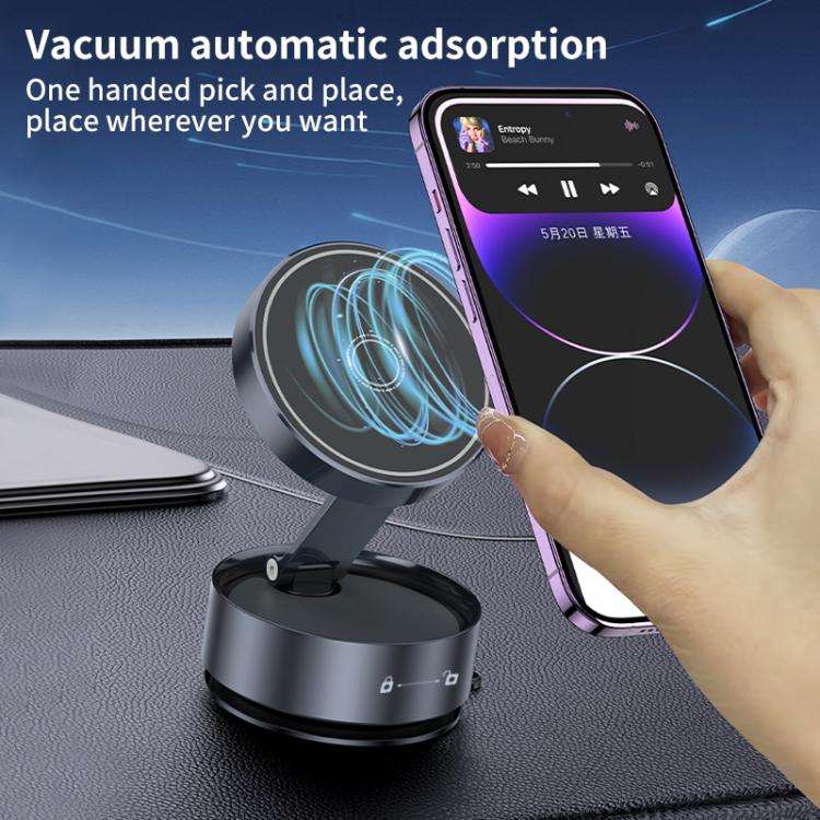 Q12 Foldable Vacuum MagSafe Magnetic Suction Cup Phone Holder(Silver)