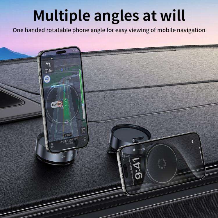 Q12 Foldable Vacuum MagSafe Magnetic Suction Cup Phone Holder(Silver)